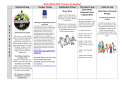 Book Week Timetable 2014