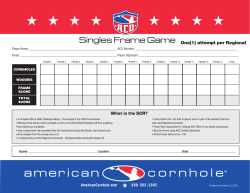 Singles Frame Game One(1) attempt per Regional