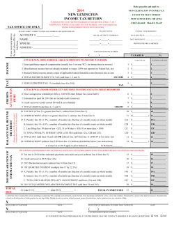 2014 X ( ) - X INCOME TAX RETURN NEW LEXINGTON (_____