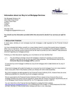 Information about our Buy to Let Mortgage Services