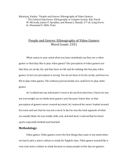 People and Genres: Ethnography of Video Gamers