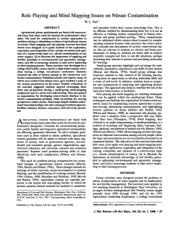 Role Playing and Mind Mapping Issues On Nitrate Contamination