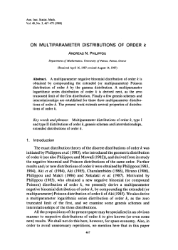 On multiparameter distributions of order k