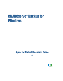 CA ARCserve Backup for Windows Agent for Virtual