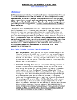 Building Your Game Plan &ndash; Starting Sheet