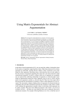 Using Matrix Exponentials for Abstract Argumentation