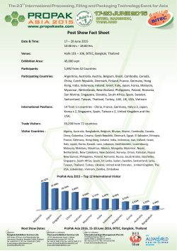 2015 Post Show Fact Sheet