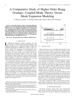 A Comparative Study of Higher Order Bragg Gratings