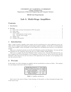 Lab 5: Multi-Stage Amplifiers