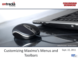 Customizing Maximo`s Menus and Toolbars