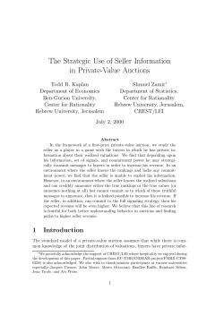 The Strategic Use of Seller Information in Private