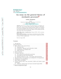 An essay on the general theory of stochastic processes