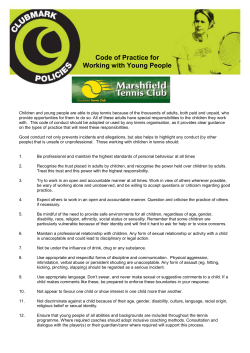 Code of conduct for - Marshfield Tennis Club