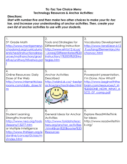 Tic Tac Toe Technology Anchor Activities