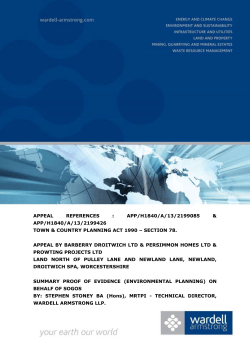 Summary Proof of Evidence - Wychavon District Council