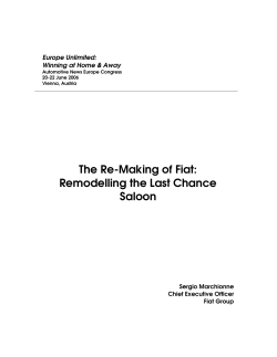 The Re-Making of Fiat: Remodelling the Last Chance Saloon