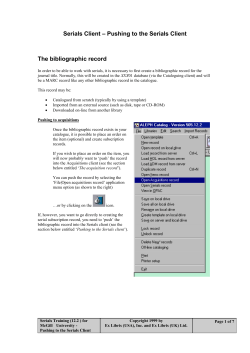 Pushing to the Serials Client
