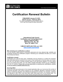 Certification Renewal Bulletin