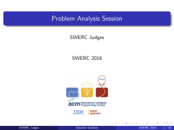 Problem Analysis Session