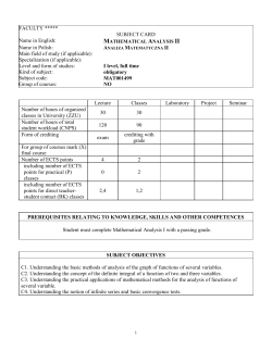 MAT1499 Mathematical Analysis II