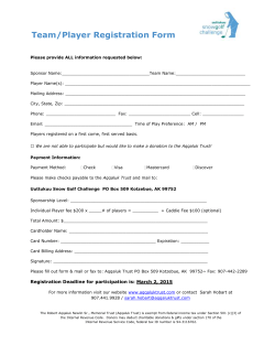 Team/Player Registration Form