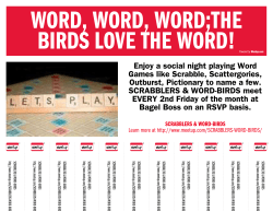 Enjoy a social night playing Word Games like Scrabble