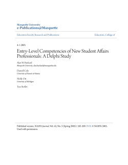 Entry-Level Competencies of New Student Affairs Professionals: A