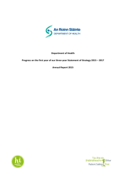 Department of Health Progress on the first year of our three