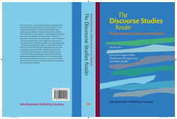 The Discourse Studies Reader : Main currents in theory and analysis