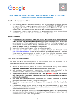 1 LEGAL TERMS AND CONDITIONS OF THE COMPETITION