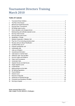 Tournament Directors Training March 2010