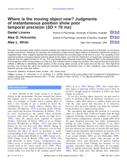 Judgments of instantaneous position show poor