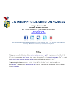 Pi Day Project - US International Christian Academy