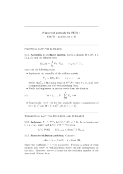 Numerical methods for PDEs 1 2016/17 &ndash; problem set n. 10