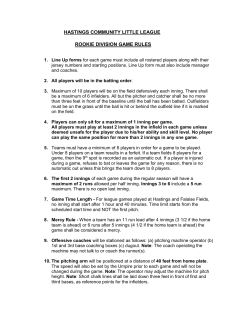 HCLL - 2010 ROOKIE RULES &ndash; REGULAR SEASON