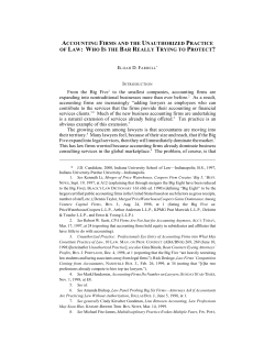 Accounting Firms and the Unauthorized Practice of Law