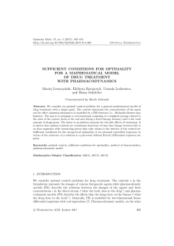 Sufficient conditions for optimality for a mathematical model of drug