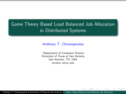 Game Theory Based Load Balanced Job Allocation in