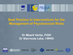Best practice interventions for managing stress, bullying - prima-ef