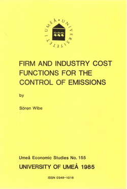 firm and industry cost functions for the control of