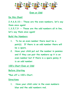 Even or Odd Do this Chant 2,4,6,8,10-