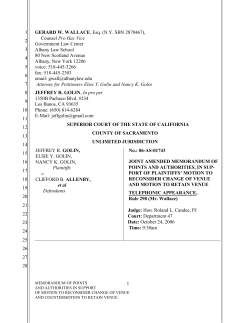 Motion to Reconsider Change of Venue