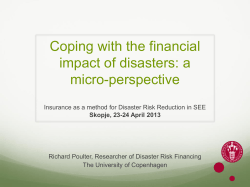 Assessing disaster risk * an actuarial viewpoint
