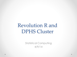 Getting Started with Revolution R and DPHS Cluster