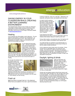 How to save energy and have comfortable classroom factsheet