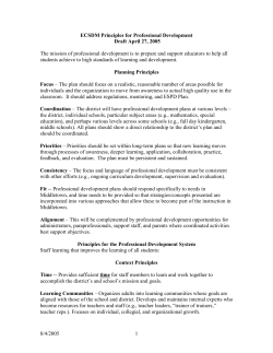 Middletown Professional Development principles