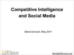 Competitive Intelligence and Social Media - NIRI