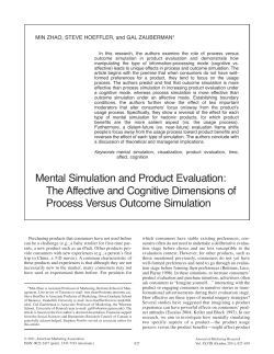 the affective and Cognitive Dimensions of Process versus outcome