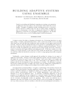 building adaptive system s using ensem ble