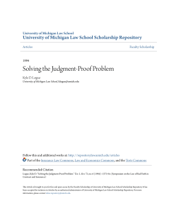 Solving the Judgment-Proof Problem